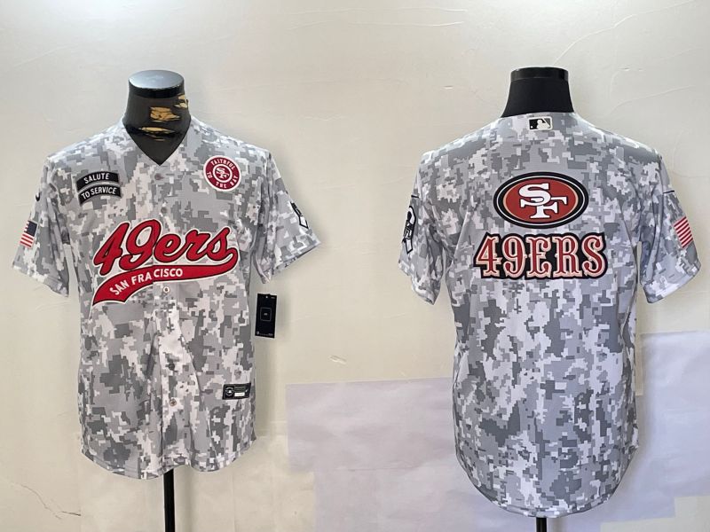 Men San Francisco 49ers Blank Nike Arctic Camo 2024 Salute to Service Limited NFL Jersey style 14